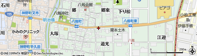 愛知県岩倉市八剱町（市江東）周辺の地図