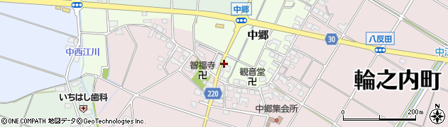 中郷周辺の地図