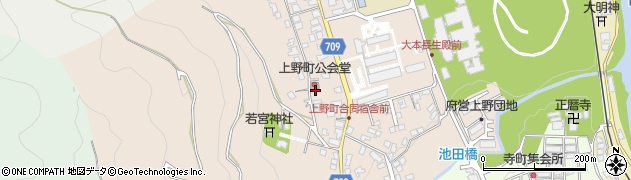京都府綾部市上野町周辺の地図