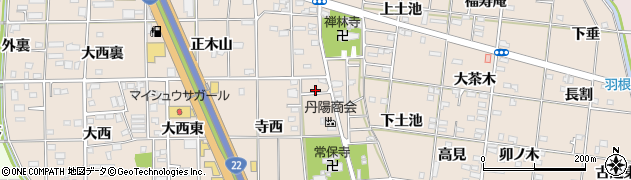 愛知県一宮市浅野比丘尼塚周辺の地図