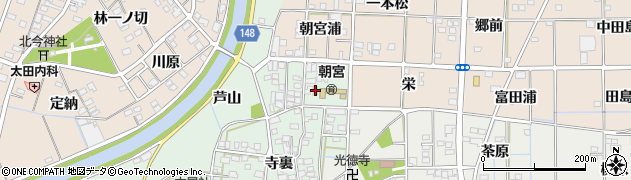 愛知県一宮市萩原町朝宮栄周辺の地図