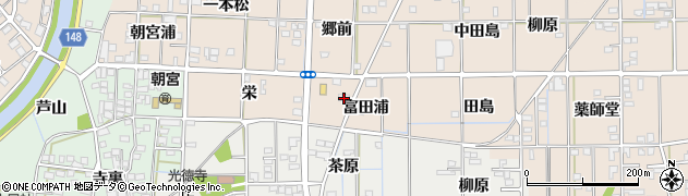 愛知県一宮市萩原町花井方（富田浦）周辺の地図