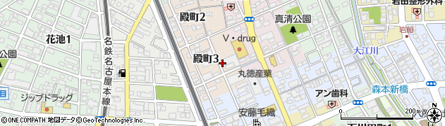 愛知県一宮市殿町3丁目周辺の地図