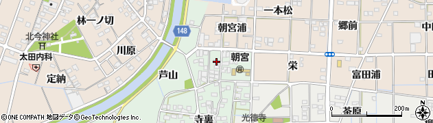 愛知県一宮市萩原町朝宮栄23周辺の地図