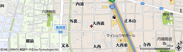 愛知県一宮市浅野（大西裏）周辺の地図