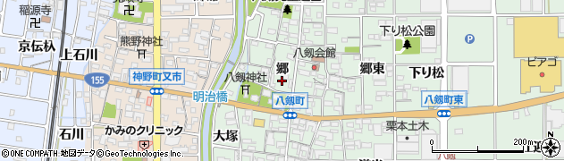 愛知県岩倉市八剱町（郷）周辺の地図