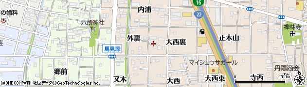 愛知県一宮市浅野大西裏6周辺の地図