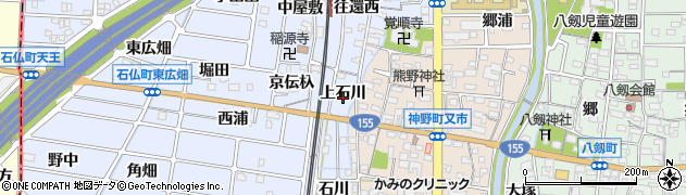 愛知県岩倉市石仏町（上石川）周辺の地図