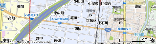 愛知県岩倉市石仏町（堀田）周辺の地図