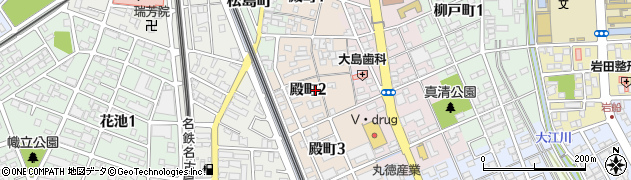 愛知県一宮市殿町2丁目周辺の地図