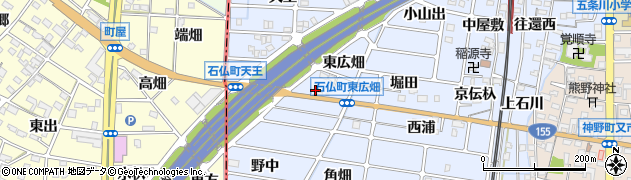 愛知県岩倉市石仏町（桝杁西）周辺の地図
