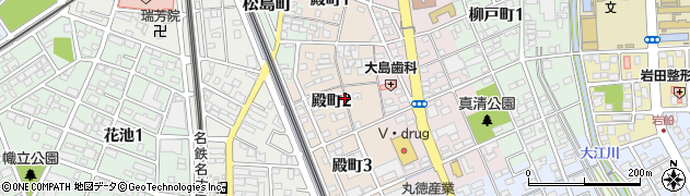 愛知県一宮市殿町周辺の地図