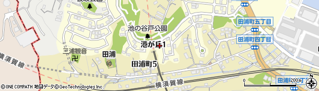 神奈川県横須賀市港が丘1丁目周辺の地図