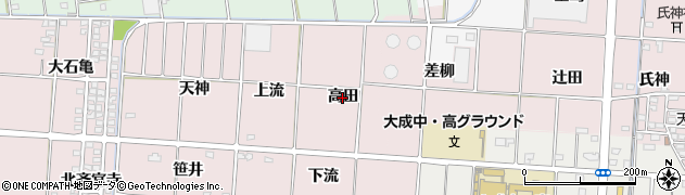 愛知県一宮市千秋町浅野羽根（高田）周辺の地図