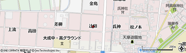 愛知県一宮市千秋町天摩（辻田）周辺の地図