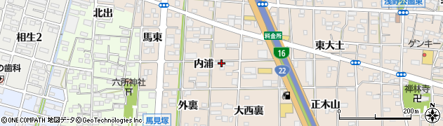 愛知県一宮市浅野内浦周辺の地図