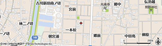 愛知県一宮市萩原町花井方一本松59周辺の地図