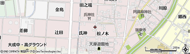 愛知県一宮市千秋町天摩氏神13周辺の地図