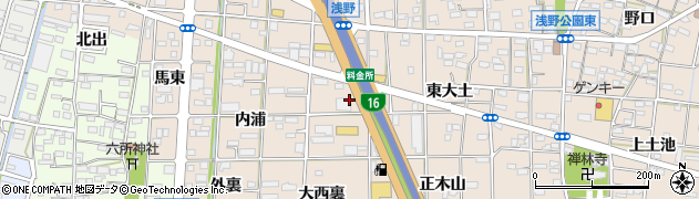 愛知県一宮市浅野（西大土）周辺の地図