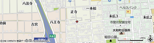 愛知県一宮市大和町毛受（正寺）周辺の地図