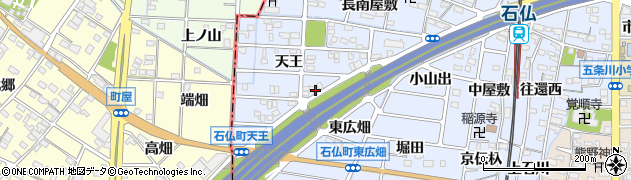 愛知県岩倉市石仏町西広畑周辺の地図