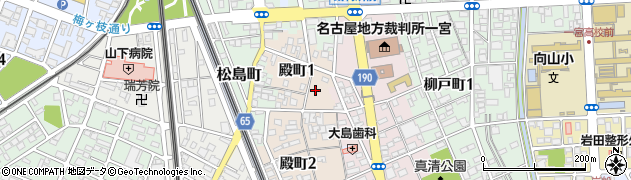 愛知県一宮市殿町1丁目周辺の地図
