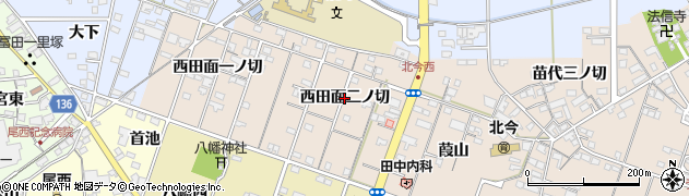 愛知県一宮市北今（西田面二ノ切）周辺の地図