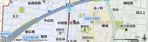 愛知県岩倉市石仏町（往還西）周辺の地図