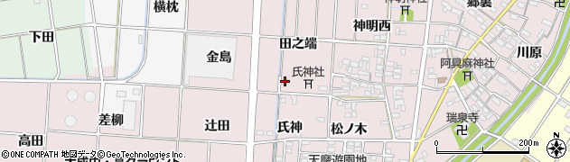 愛知県一宮市千秋町天摩（田之端）周辺の地図