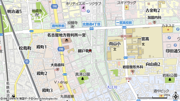 〒491-0843 愛知県一宮市柳戸町の地図