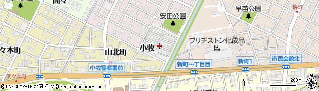 愛知県小牧市小牧周辺の地図