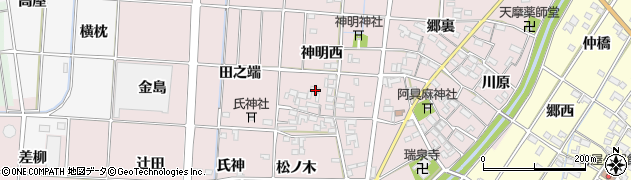 愛知県一宮市千秋町天摩（神明西）周辺の地図