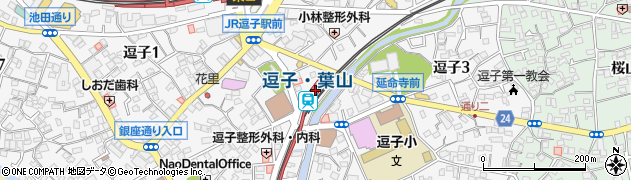 浪子そば 新逗子駅店周辺の地図