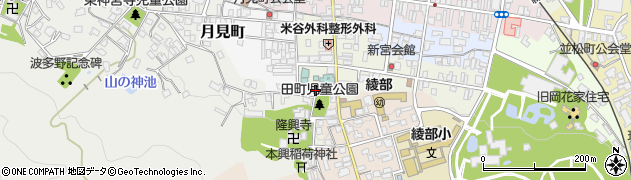 京都府綾部市田町（若宮下）周辺の地図