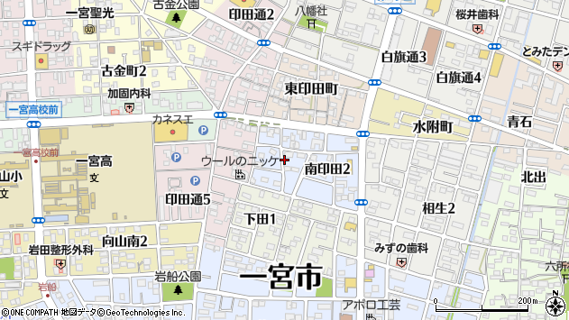 〒491-0881 愛知県一宮市南印田の地図