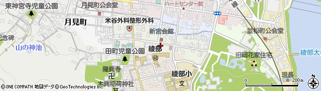京都府綾部市新町周辺の地図