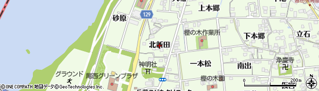 愛知県一宮市冨田（北新田）周辺の地図