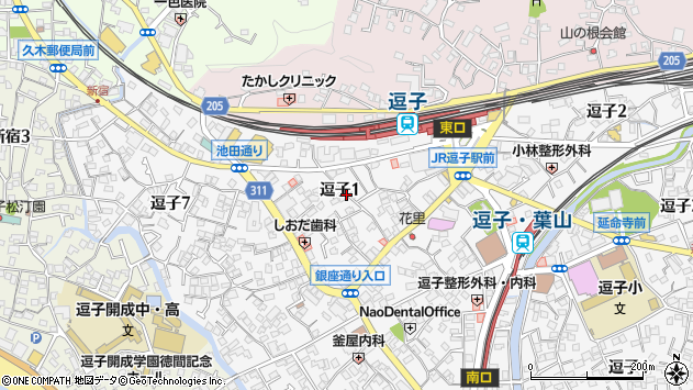 〒249-0006 神奈川県逗子市逗子の地図