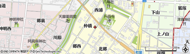 愛知県一宮市千秋町町屋仲橋30周辺の地図
