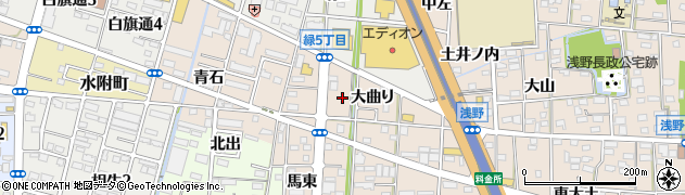 愛知県一宮市浅野（大曲り）周辺の地図