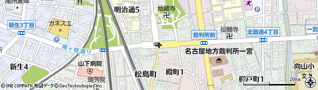 愛知県一宮市北園通周辺の地図
