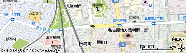 愛知県一宮市北園通周辺の地図