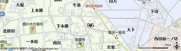 愛知県一宮市冨田立石周辺の地図