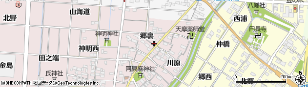 愛知県一宮市千秋町天摩（郷裏）周辺の地図
