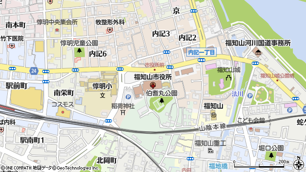 〒620-0000 京都府福知山市（以下に掲載がない場合）の地図
