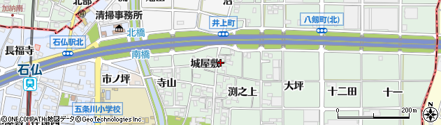 愛知県岩倉市八剱町（城屋敷）周辺の地図
