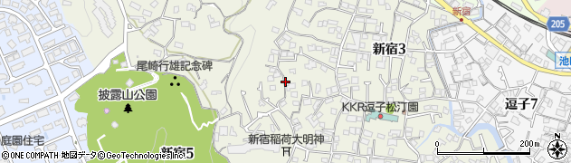 神奈川県逗子市新宿周辺の地図