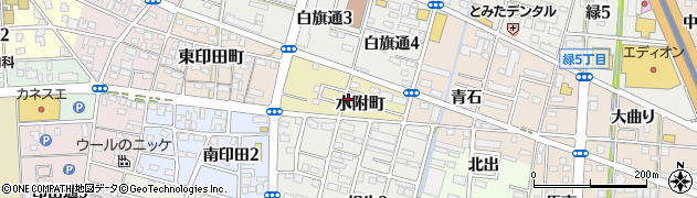 愛知県一宮市水附町周辺の地図