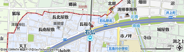 愛知県岩倉市石仏町（長福寺）周辺の地図