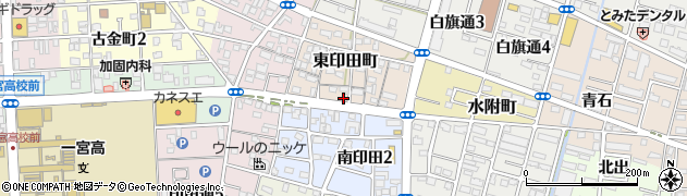 愛知県一宮市東印田町44周辺の地図